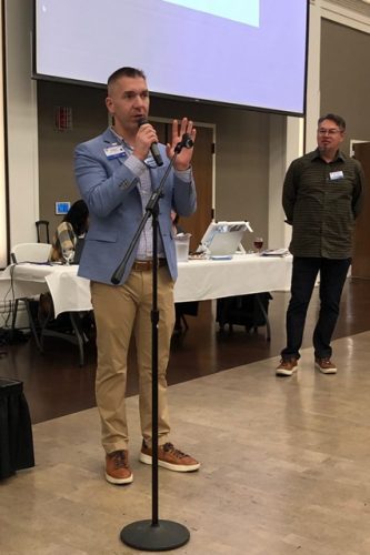 person speaking on stage