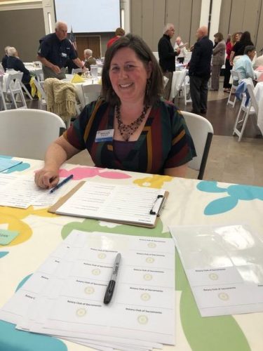 person sitting at table