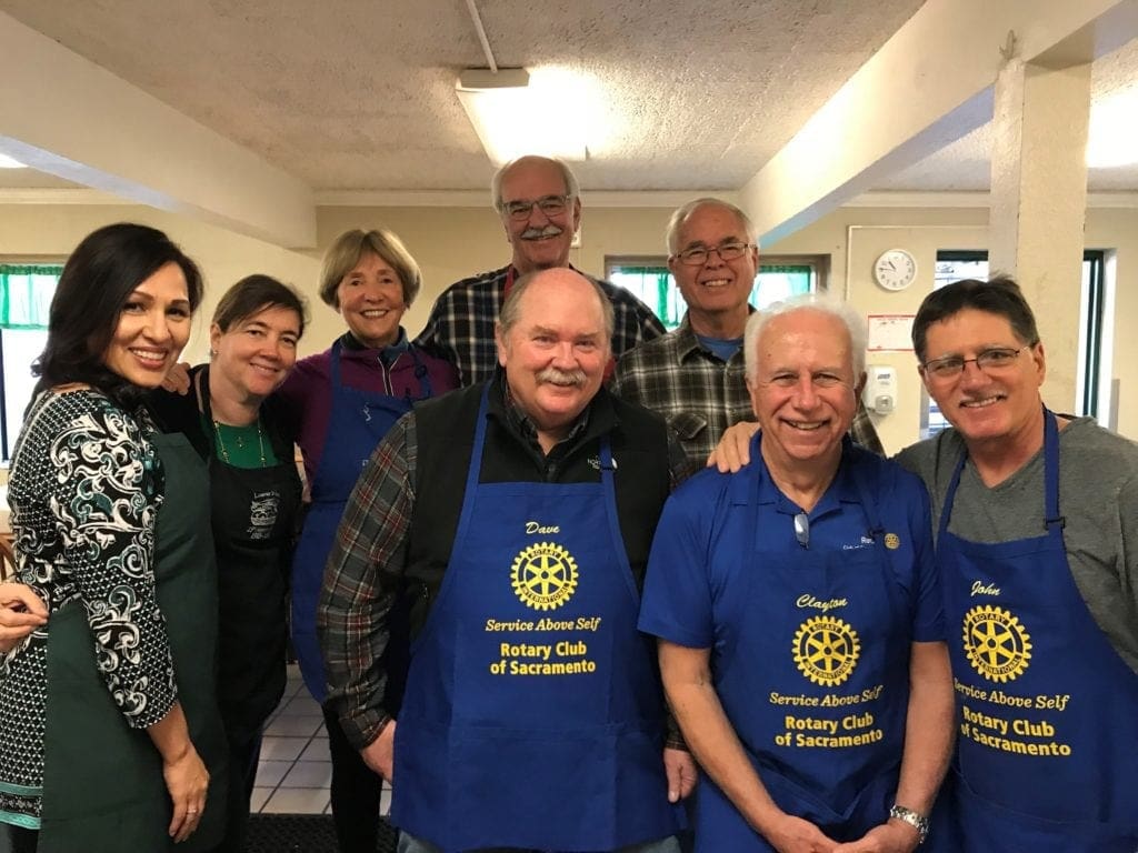 a group photo at Loaves and Fishes in Sacramento, CA